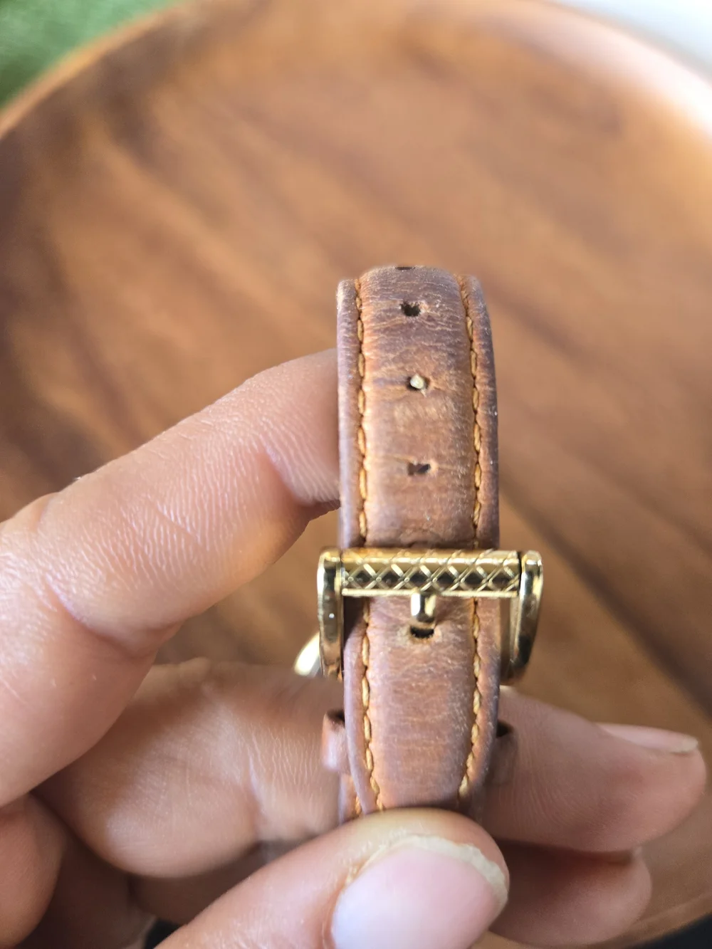 Andrew Marc Gold and Brown Round Leather-Strap Watch